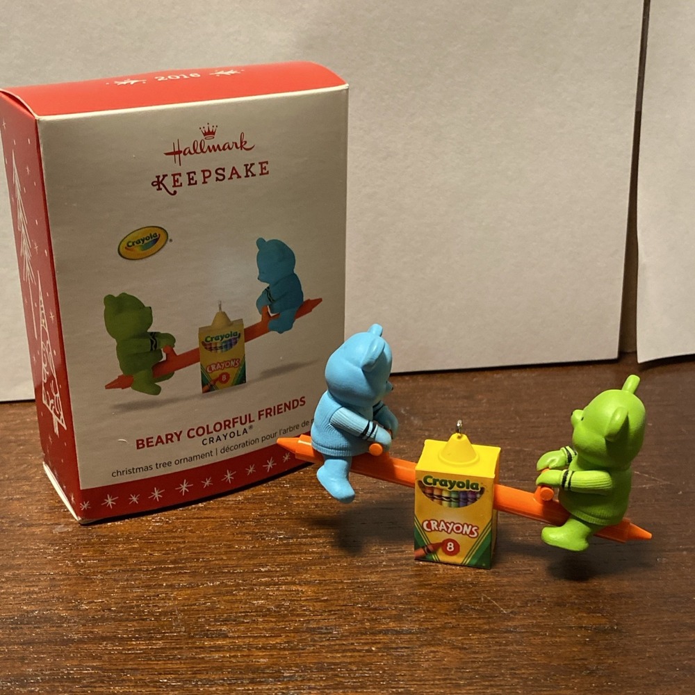 2016 Hallmark Ornament Crayola Beary Colorful Friends Teddy Bears See Saw - CL32 - Picture 2 of 3